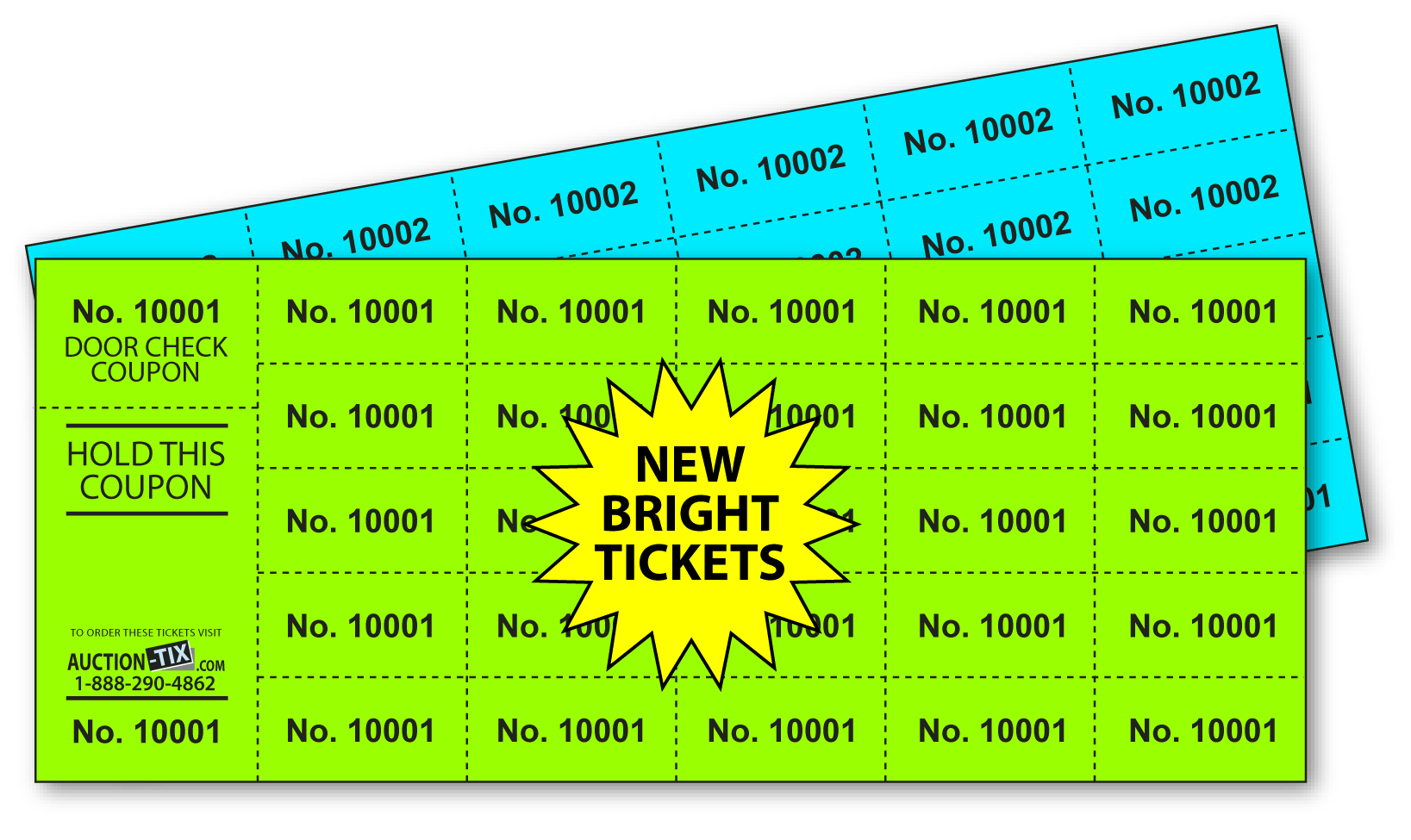 Bright Color Chinese Auction Tickets
